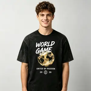 WORLD GAME! 2026 Soccer Graphic Tee | 100% Heavyweight Cotton Acid Wash T-Shirt | BlokeCore Style,UNITED BY PASSION: 2026 Global Soccer Tee | Premium Distressed Acid Wash Boxy Fit T-Shirt | Urban Streetwear outdoorfun