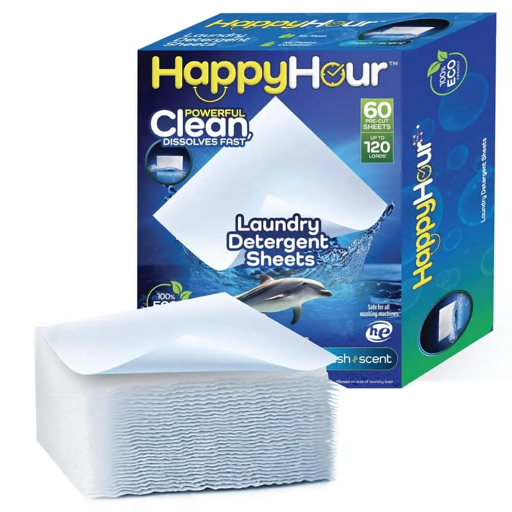 Pre-Cut Eco-Friendly Stain-Fighting Laundry Detergent Sheets Fresh Scent (60-Count)