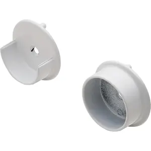 Wardrobe Tube Support, 1 Pair for 1 5/16" Diameter Closet Rod (Zinc, White)