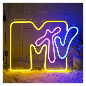 Sign Illuminated MTV Neon Sign For Bar Bedroom Music Room Recording Studio Party Decor 38.5x30cm