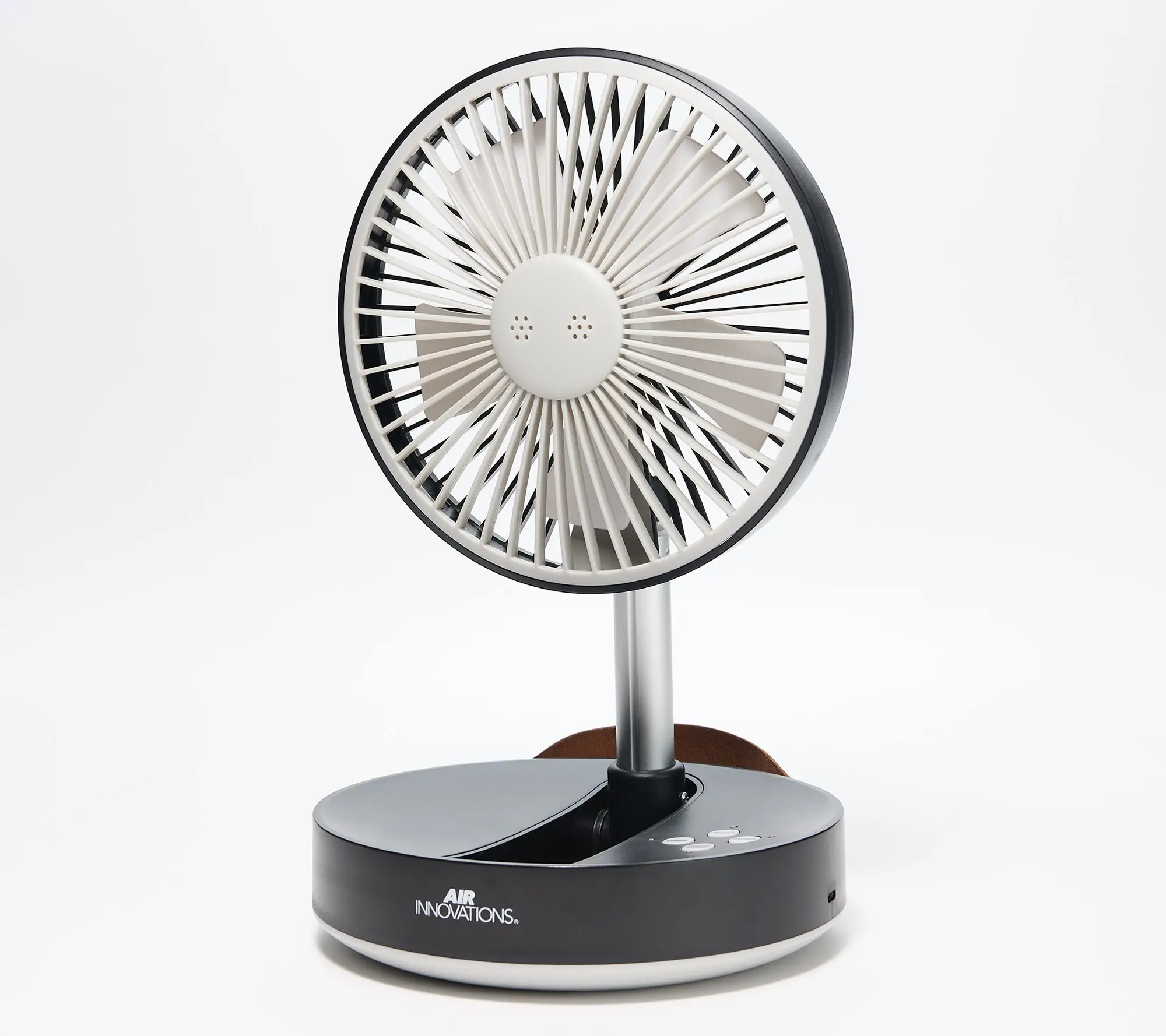 Air Innovations Rechargeable 8" Portable 3-in-1 Fold and Carry Telescopic Fan Multifunction