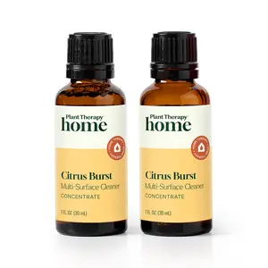 Plant Therapy Home Citrus Burst Blend All Natural Multi-Surface Cleaner Concentrate, Use to Clean Countertops, Stovetops, Tile, Microwave, 30 mL (2-Pack)