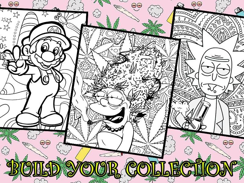 Stoner Coloring Book: Trippy Psychedelic Stoner 420 Coloring Pages For Adults With Many Favorite Characters For Stress Relief