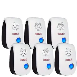 6 Pack Indoor Ultrasonic Plug-in Pest Repellent Electronic Repeller for Insects Roaches Spider Ant Bug Mosquito Mouse Protection for House Kitchen Garage Warehouse