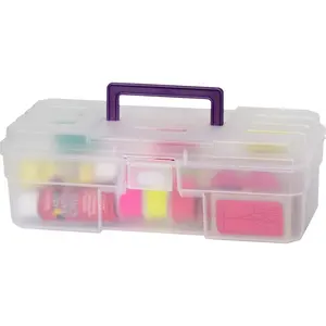 12-Inch ProBox Plastic Storage Toolbox for Art Supply, Hobby and Craft, Model 09912CLPUR, (12" x 5-1/2" x 4"), Clear