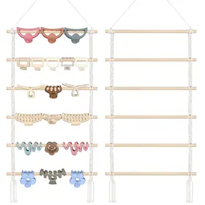 Macrame Hair Claw Clip Organizer, Hair Clip Holder and Storage for Women Girls,Claw Clip Hanger  Decor for Wall,Door,Closet
