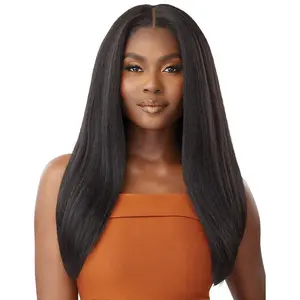 Outre 100% Human Hair Blend 5X5 Lace Closure Wig - KINKY STRAIGHT 24"