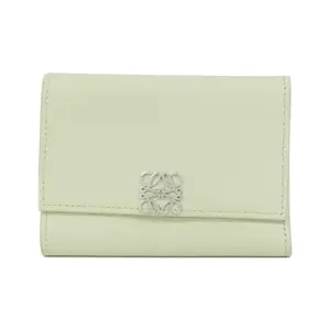 Pre-owned Loewe Calfskin Small Leather Goods Anagram Small Vertical Wallet Calf Wallet