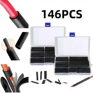 146Pack Heat Shrinkable Tubing Heat-Resistant Heat Shrinkable Tubing | Electrical Connection Wires, Cable Insulation Sleeves, Suitable for Home And Outdoor Use, Insulation Protection Sleeves for Appliance Wires - Home Improvement.