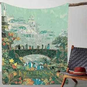 Flannel Blanket Middle Earth Landscape Ultra Soft Warm Fabric All Season Comfort Perfect For Sofa Bed nap Chair Decor