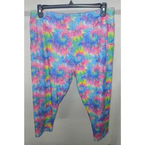 Neon Paint Pour Capri Capris w Pockets