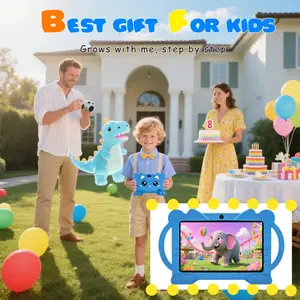 7-inch Android tablet, cute cat design toddler tablet, education and entertainment all-in-one, portable, suitable for multiple scenarios, with parental control feature, children's soft silicone tablet, touchscreen tablet, best birthday gift