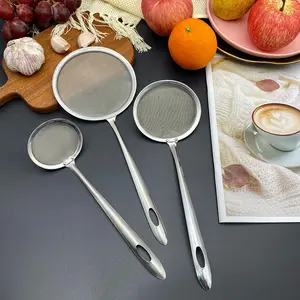 3-Pack Fine Mesh Skimmer Spoon | Slotted Spoon | Stainless Steel Hot Pot Oil Separator | Metal Food Strainer
