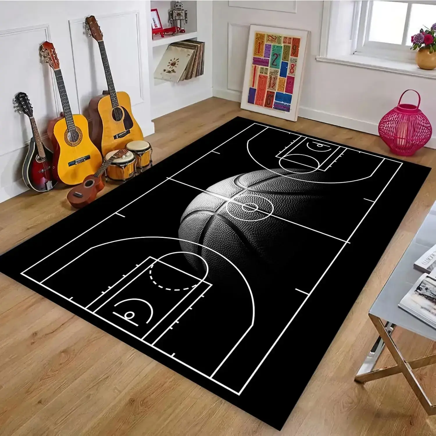 Sports  BASKETBALL Football Field Carpet for Living Room Home Decor Children's Play Anti-slip Area Rugs Bedroom Foot Pad