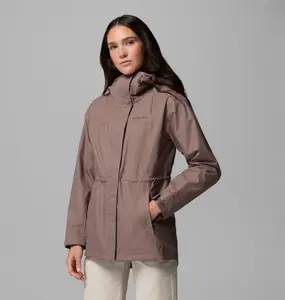 Women’s Waterproof Long Rain Jacket with Hood – Breathable & Adjustable Fit
