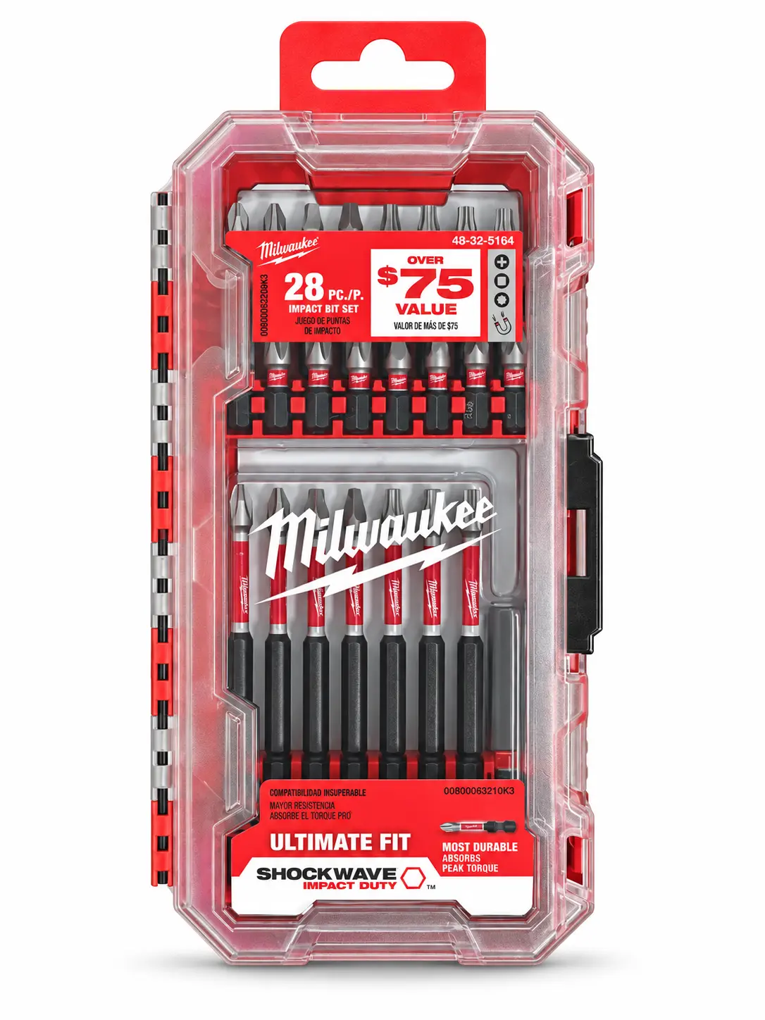 Milwaukee SHOCKWAVE Impact Duty 28-Piece Driver Bit Set 48-32-5164 | Impact Drill Bits with Magnetic Bit Holder