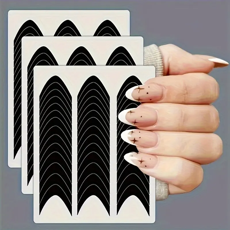 10-Piece French Style Nail Stickers Set, Self-Adhesive Glossy Finish, Easy Application Manicure Decals for Foot Care & Smile Design, Nail Charms, Nail Art Sticker, Nail Art Accessories