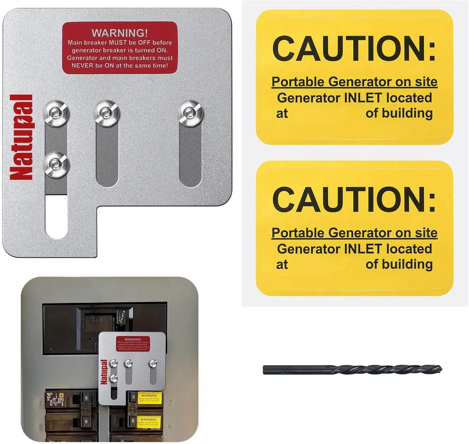 Generator Interlock Kit Compatible with  QO HOM 150 or 200 amp panels.1 3/8 Inch Spacing between main and branch breaker, update versioner, Professional and Interlock Kit, new version