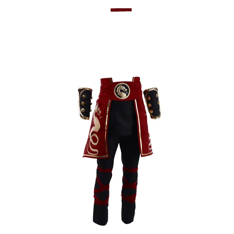 Mortal Kombat Liu Kang Costume - Official Replica Outfit for Cosplay & Halloween Red Menswear Stylish Beige Fashion Plain