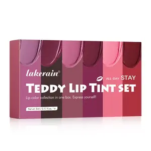 Lakerain 1 Count Waterproof Lip Gloss Set, Long-Lasting Wear, Longlasting Matte, 6 Shades Available, Create Premium Matte Lip Looks, Waterproof and Smudge-Proof, Buildable Shade, One Set for All Makeup Effects