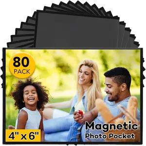 80 Pack Picture Frame, 4 x 6 Inches Fridge Photo Frames, Photo Frames for Refrigerator, Home, School, Office (Black)