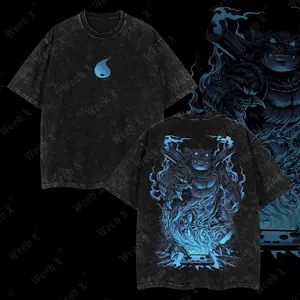 Weeb X "Blastoise Water Type" Pokemon Retro Vintage Unisex Oversize Anime Manga Acid Washed Lightweight Cotton T-shirt, Anime Merch, Gift For Anime Fan, Weeaboo. anime merch