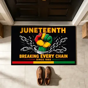 Juneteenth Doormat Breaking Every Chain Decorative Welcome Mat African American Heritage Floor Rug for Home Entryway Indoor Outdoor Non Slip Durable Entrance Mat  Black History Month Commemorative Decor for Front Porch Office Decor Guest Room