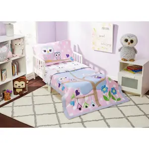 4 Piece Toddler Bedding Set - Woodland Owls