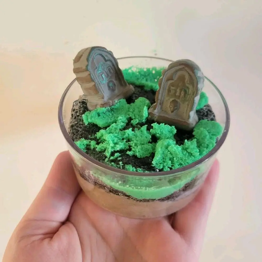 Spooky Graveyard Sensory Dough - RIP Tombstone Clay & Moss Cloud Mix (4oz),Cemetery Moss DIY Kit - Halloween Tombstone ASMR Stress Relief Putty