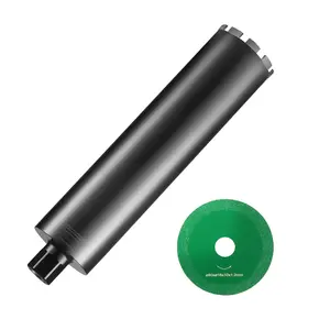 【Summervibes】VEVOR Core Drill Bit, 4.25" Wet Diamond Core Drill Bits, 14" Drilling Depth Concrete Core Drill Bit with Saw Blade, 1-1/4"-7 Inner Thread, Laser Welding, Diamond Wet Coring Bit for Concrete Brick