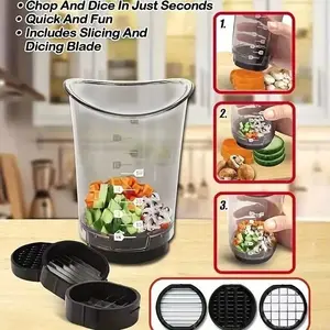 Multifunctional Vegetable Chopper, Stainless Steel Blades, Sharp Durable, Easy Salad & Fruit Bowl Maker, Suitable for Kitchen Cooking