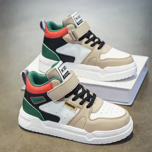 Kids’ colorful patchwork casual running sports shoes with soft cushioning; outdoor multi‑purpose slip‑on comfortable sneakers in large sizes for boys and girls—campus sneakers.