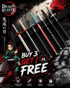 [BUY 2 GET 1 FREE] Demon Slayer Katana Pen, Japanese Style Samurai Sword Pen, Collectible Desk Pencil, Unique Gift for Anime & Sword Lovers