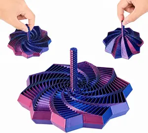 【FathersDayGift】3D Printed Expandable Star Fidget Toy with Handle, Whirling Spiral Sensory Spinner, Stress Relief Desk Toy for Adults & Kids, ADHD Focus Gift,Sensory Fidget Toys Desk Toy dealsforyou summerwins