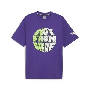 PUMA Mens Melo X Toxic Graphic Crew Neck Short Sleeve Casual Tops Casual - Purple