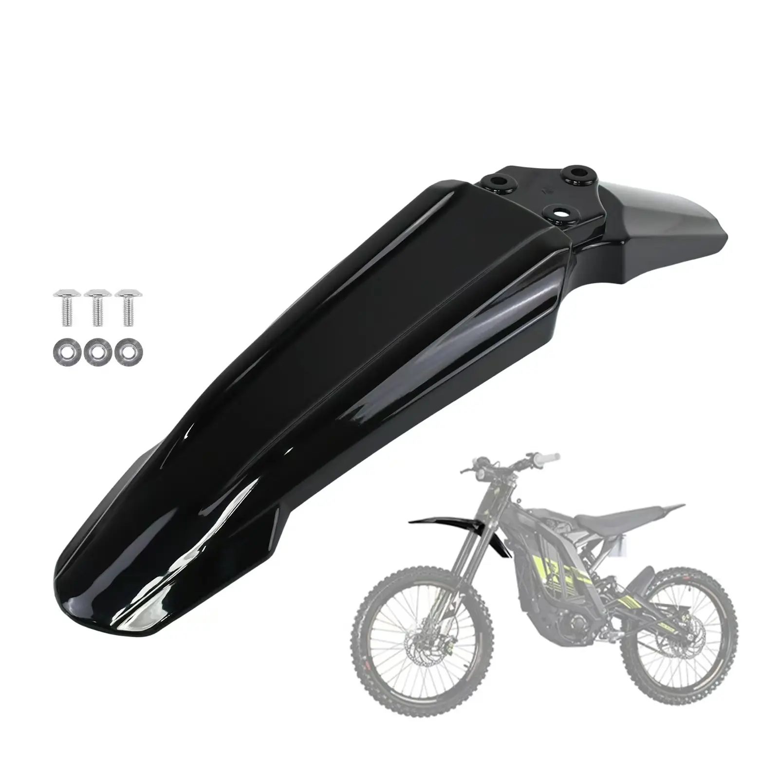 Imitation Carbon Look Front Fender Splash Guard for Sur Ron Light Bee X S, Segway X160 X260, Motorbike Off Road Accessories, Motor Parts Accessories, 1.19Lb