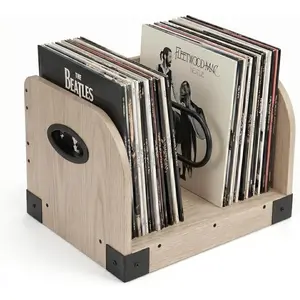 Vinyl Record Storage Rack for 65 LPs, Vinyl Record Album Holder Heavy-Duty Record Storage Shelf with Handles, Record Holder, Multi-Purpose Organizer