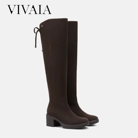 VIVAIA Women’s Square-Toe Wide-Shaft Block Heel Knee-High Boots - 6.7cm Heel, 3-Way Styling, Adjustable Wide-Calf Fit, Arch Support, Insulated Winter Warm Shoes for Commutes, Holiday (Gia 2.0, US8, US9-9.5)