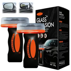 2PCS Glass Oil Film Remover for Car, Automotive Oil Film Cleaning Brush for Car Windows, Removes oil film & Smudges, Improve Windshield Clarity and Visibility for Safe Driving, Windshield Cleaner
