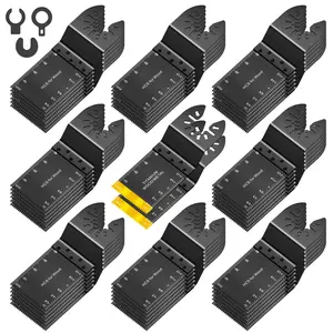 50pcs Multi-Tool Blade Set, Replaceable Blades, Titanium Oscillating Saw Blades for Metal, Nails, Wood & Plastic, Fits Milwaukee/ryobi/fein