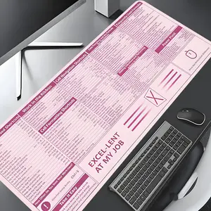 Pink Keyboard Shortcuts Design Large Gaming Mouse Pad,Aesthetic Desktop Decoration Pad,Washable Rubber Pad Non-Slip Lock Edge Multi-Size Mouse Pad Suitable For Home Office,Good Gift for Family and Friends, Office Desk Accessories