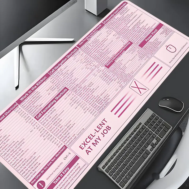 Keyboard Shortcuts Design Large Gaming Mouse Pad, Desktop Decoration Pad, Washable Rubber Non-Slip Lock Edge Multi-Size Pad Suitable For Home Office, Gift for Family and Friends, Office Accessory, Office Desk Accessories, Computer Accessories For Desk