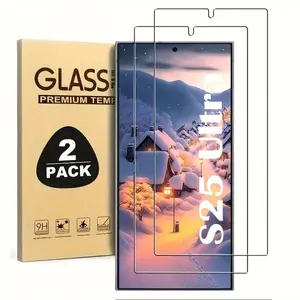 2 Samsung Galaxy S26/S26 Plus/S26 Ultra/S25/S25Plus/S25Ultra Smartphone Screen Protector., 9H, Scratch Resistant, Wireless Charging Support, Compatible with Fingerprint Sensor, Tempered Glass Material.., Anti-Fing...