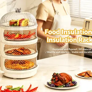 Multi-Layer Insulated Food Rack, Dust-Proof Fly-Cover, Transparent Kitchen Organizer, Health-Safe, Home Use