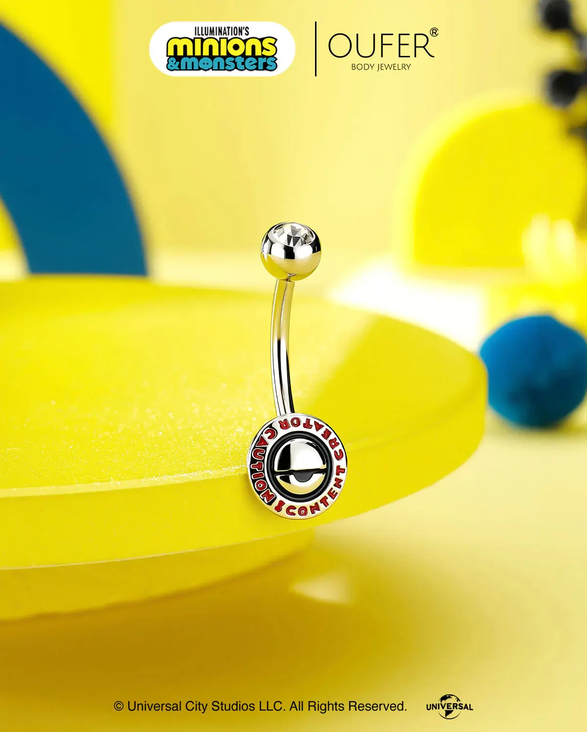 MINIONS × OUFER Content Creator Belly Ring Barbell Length 10mm