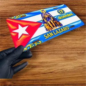 Chapa de San Lázaro con Bandera Cubana – 12x6 pulgadas