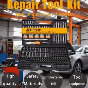 236pcs Ultimate Screwdriver Bit Set – Includes Hard-to-Find Security & Micro Bits Made of Premium Chromium Vanadium Steel | Complete Tool Kit for Household Maintenance, DIY Projects & Professional Repair