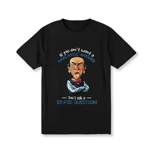 Men'S Sarcastic Graphic T-Shirt - "If You Don'T Want A Sarcastic Answer..." Print With Elderly For Man Design, Black Short Sleeve Casual Tee, Regular Fit, Machine Washable, Novelty Humor Apparel, Sarcastic Tshirts