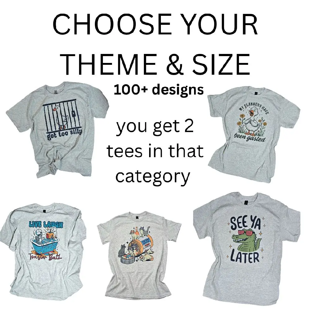2 Graphic Tee Bundle Grab Bag Gildan Unisex Fit