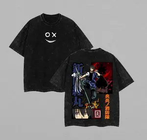 Benimaru Shinmon Fire Force Season 3 T-shirt, Oversized Washed Tee Anime Manga Acid Washed Lightweight Cotton T-Shirt, Gift For Anime Fan, Anime Merch, Graphic Tees